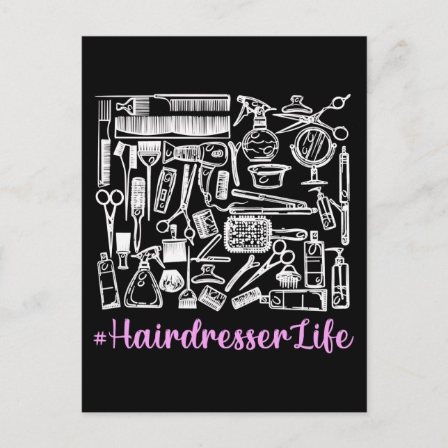 Funny Hair Stylist Equipment Friseur Postkarte (Vorderseite)