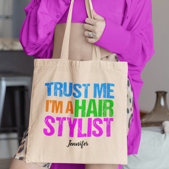 Funny Hair Stylist Niedlicher Personalisierter Fri Tragetasche (Von Creator hochgeladen)