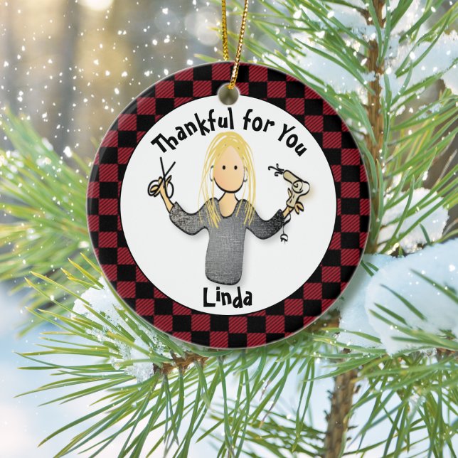 Funny Hairdresser Vielen Dank Weihnachtsgeschenk Keramik Ornament (Von Creator hochgeladen)
