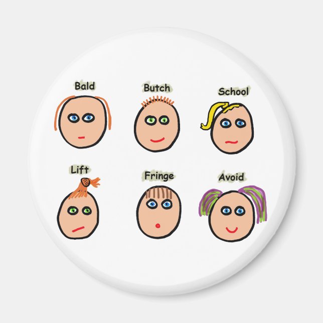 Funny Hairstyles Magnet (Vorne)