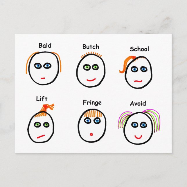 Funny Hairstyles Postkarte (Vorderseite)