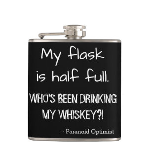 Funny Half Vollziffer Paranoid Optimist Flachmann