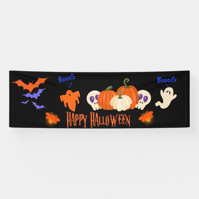 Funny Halloween Banner Fall Pumpkin Geister Dekora (Horizontal)