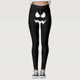 Funny Halloween Beängstigend Pumpkin Face Schwarz- Leggings