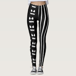 Funny Halloween Beängstigend Pumpkin Face Schwarz- Leggings