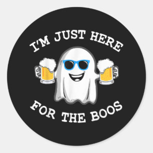 Funny Halloween bin ich gerade für das Booskostüm Runder Aufkleber