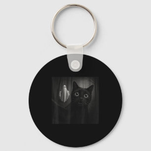 Funny Halloween Black Cat Selfie mit Soky Ghost C Schlüsselanhänger