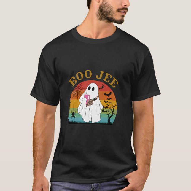 Funny Halloween Boo Ghost Kostüm Boojee Retro Boo T-Shirt (Vorderseite)