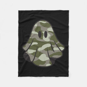 Funny Halloween Camouflage Camouflage Ghost Hello  Fleecedecke