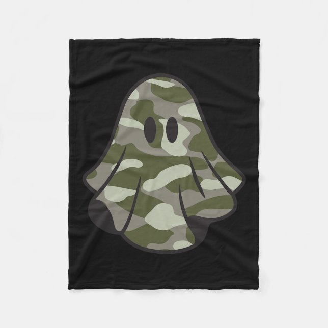 Funny Halloween Camouflage Camouflage Ghost Hello  Fleecedecke (Vorderseite)