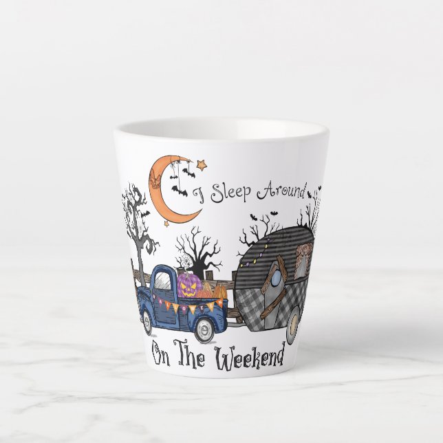 Funny Halloween Camping Milchtasse (Vorderseite)