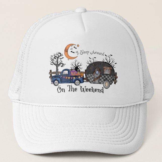 Funny Halloween Camping Truckerkappe (Vorderseite)
