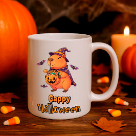 Funny Halloween Capybara "Cappy Halloween" Spooky Kaffeetasse