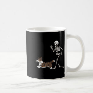 Funny Halloween Cardigan Welsh Corgi and Skeleton Kaffeetasse