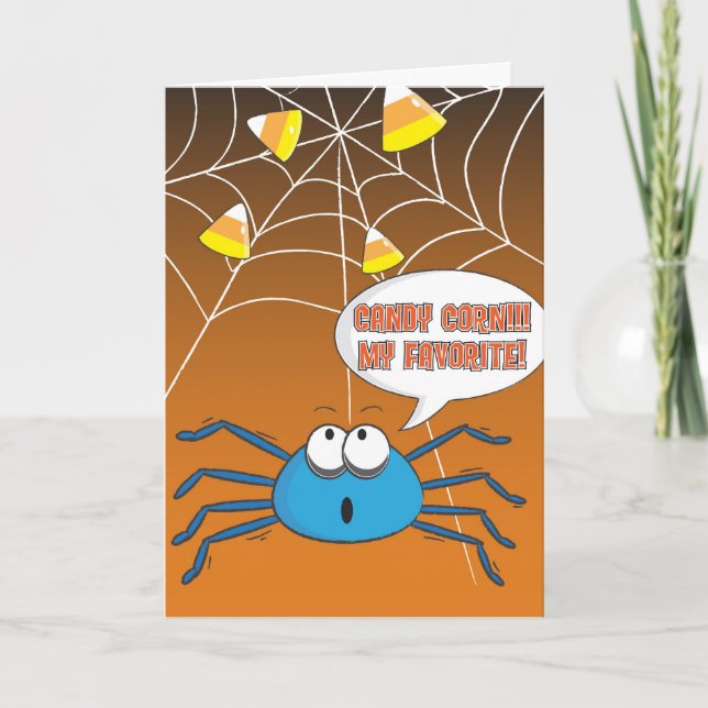 Funny Halloween Carte de voeux avec Spider (Devant)