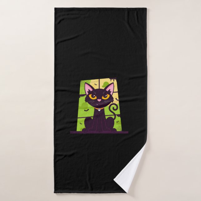 Funny Halloween Cat Costume Badehandtuch (Badehandtuch)