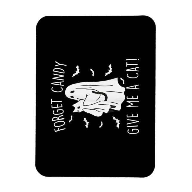 Funny Halloween Cat Ghost vergessen Candy Give me  Magnet (Vertikal)