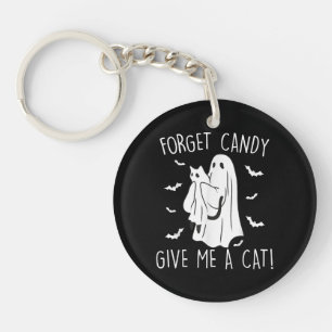 Funny Halloween Cat Ghost vergessen Candy Give me Schlüsselanhänger