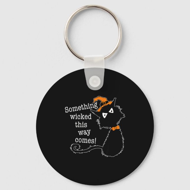 Funny Halloween Cat - Shakespeare Macbeth Quote  Schlüsselanhänger (Vorderseite)