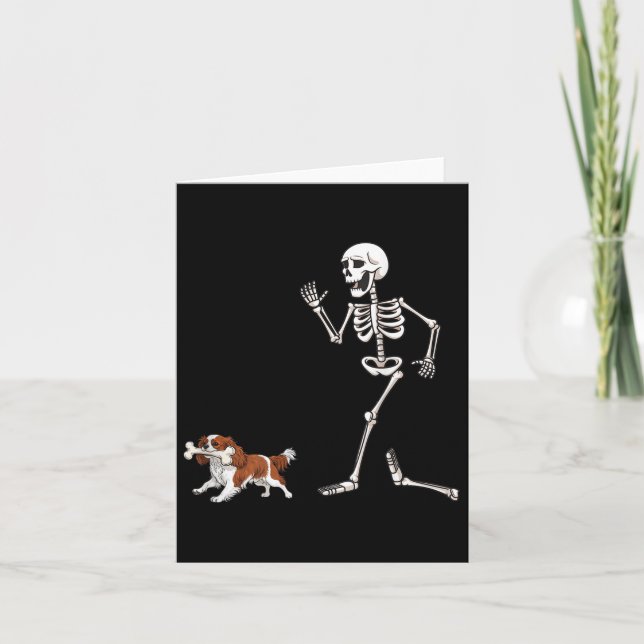 Funny Halloween Cavalier King Charles Spaniel und Karte (Vorderseite)