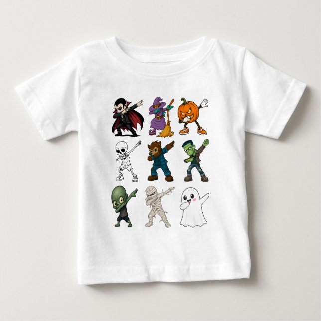 Funny Halloween Characters Dabbing Baby T-shirt (Vorderseite)