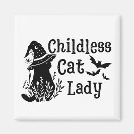 Funny Halloween Childless Cat Lady Magnet