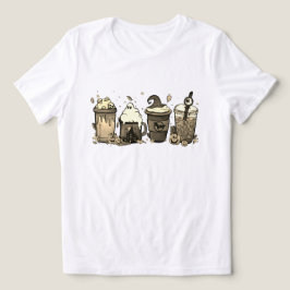 Funny Halloween Coffee Cups Tri-Blend Shirt