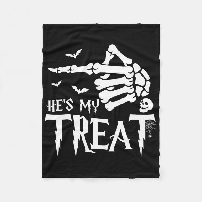 Funny Halloween Costume Couple Skeleton Matching S Fleecedecke (Vorderseite)