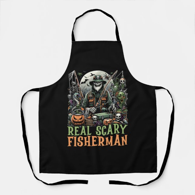 Funny Halloween Costume Fisherman Fishing Trick or Schürze (Vorderseite)
