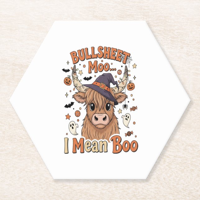 Funny Halloween Cow Bullsheet I Gemein Untersetzer (Vorderseite)