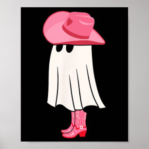 Funny Halloween Cowgirl Boo Ghost Niedlich Spooky Poster