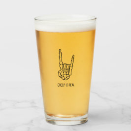 Funny Halloween Creep It Real Skeletts Pint Glass Glas