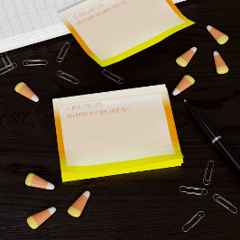 Funny Halloween Custom Yellow Orange Post it Notes Post-it Klebezettel