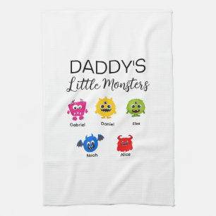 Funny Halloween Daddy's Little Monster Geschirrtuch