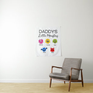 Funny Halloween Daddy's Little Monster Wandteppich