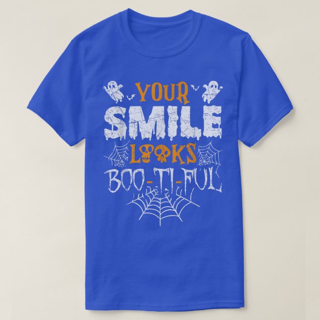 Funny Halloween Dein Lächeln sieht BooTiFul Ghost  T-Shirt (Design vorne)
