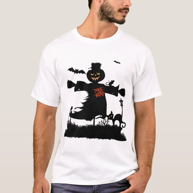 Funny halloween design with scarecrow T-Shirt (Vorderseite)