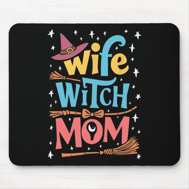 Funny Halloween Ehefrau Hexe Mama Mousepad (Vorne)