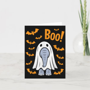 Funny Halloween Elephant Boo Ghost Kostümbäder Karte