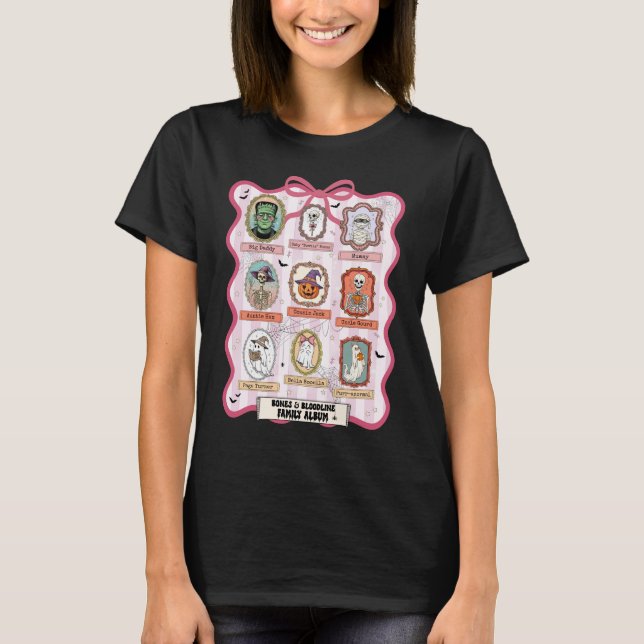 Funny Halloween Familienalbum Gothic Ghost Mummy T-Shirt (Vorderseite)