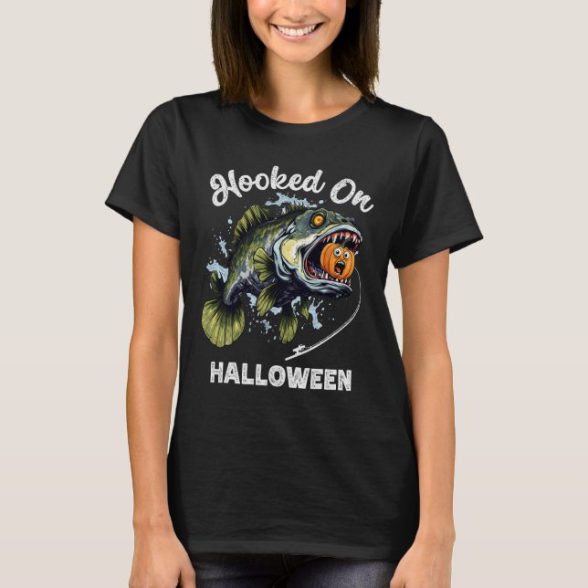 Funny Halloween Fishing Boys Mens Zombie B Fish Pu T-Shirt (Vorderseite)