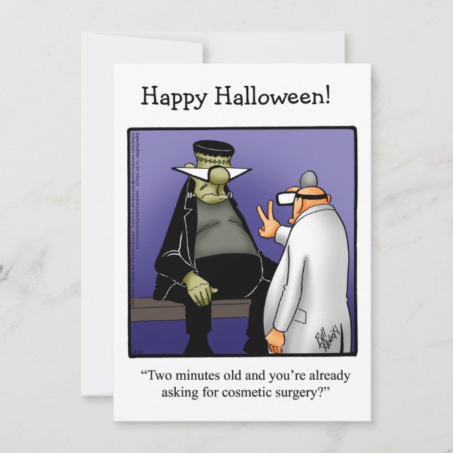 Funny Halloween Flat Greycard (Vorderseite)