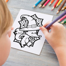 Funny Halloween Fox Tancing Coloring Page