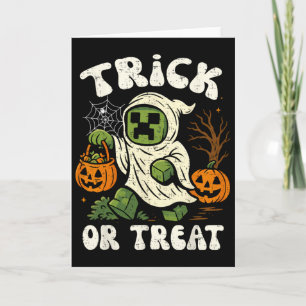 Funny Halloween Gamer Pixel Kids Trick oder Treat  Karte