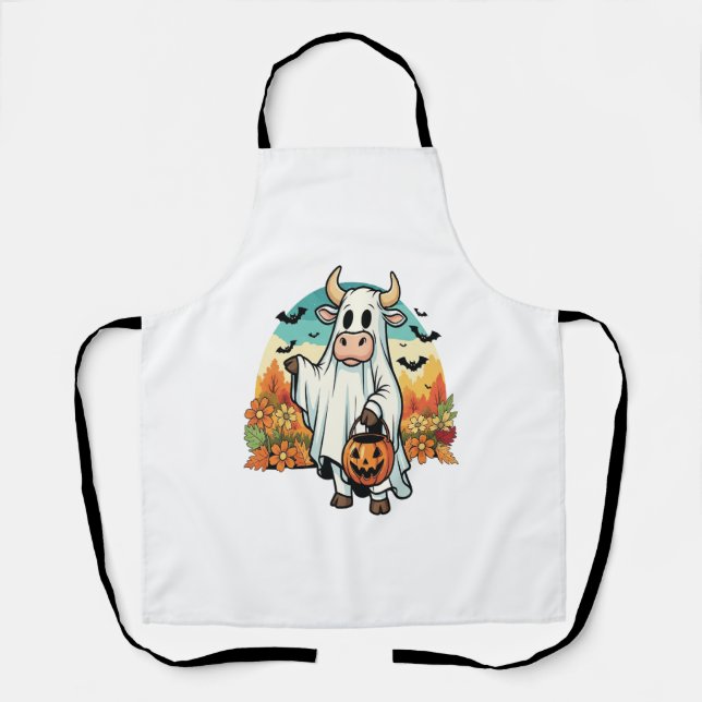 Funny Halloween Ghost Cow Schürze (Vorderseite)