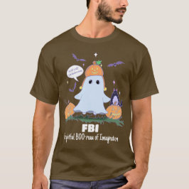 Funny Halloween Ghost FBI Cartoon T - Shirt