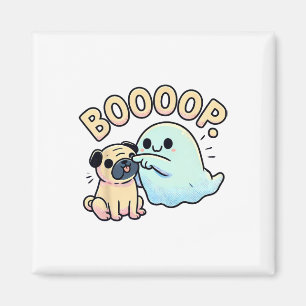 Funny Halloween Ghost Mops Boop Alberner Welpe Hum Magnet