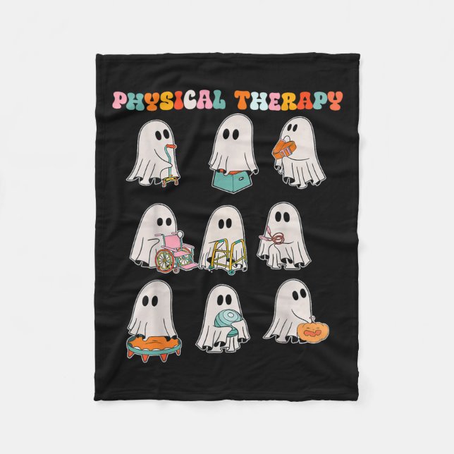 Funny Halloween Ghost Physical Therapy Pt Physical Fleecedecke (Vorderseite)