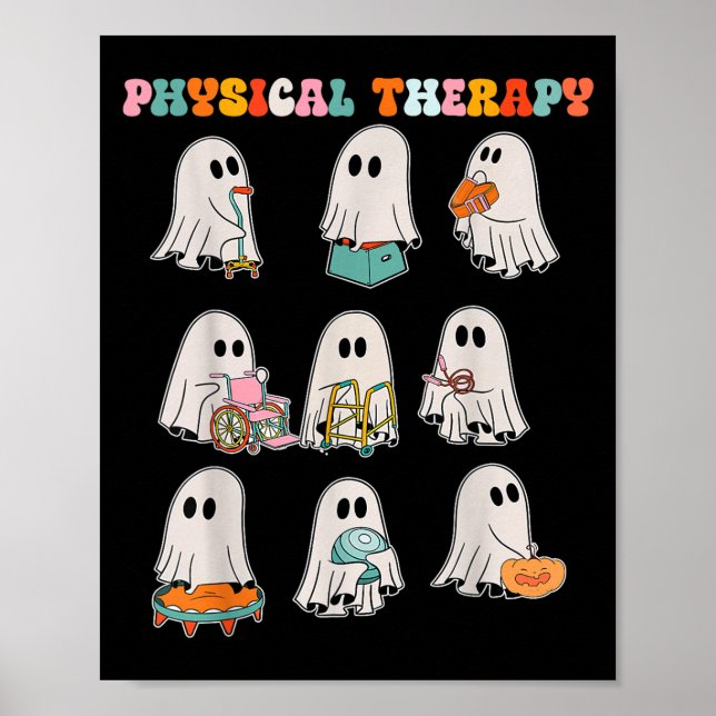 Funny Halloween Ghost Physical Therapy Pt Physical Poster (Vorne)