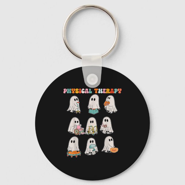 Funny Halloween Ghost Physical Therapy Pt Physical Schlüsselanhänger (Vorderseite)
